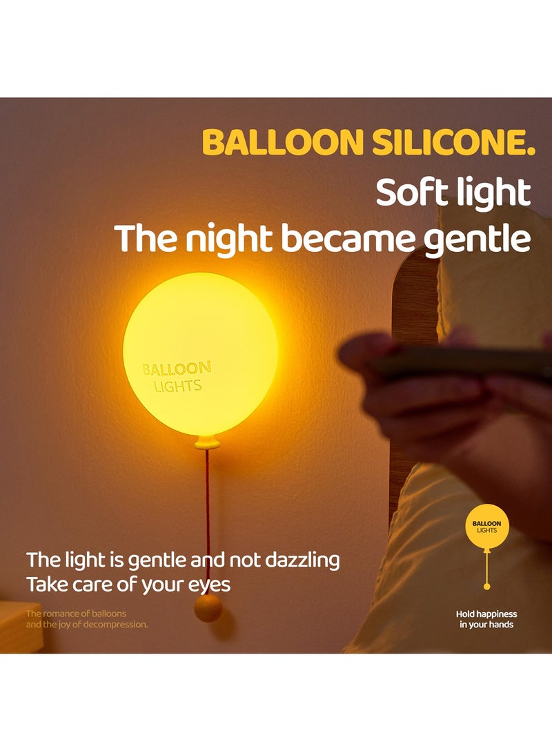 أورافلي مصباح ليلي من السيليكون على شكل بالون مع خيط سحب، مصباح سرير LED ناعم، قابل لإعادة الشحن عبر USB، ثلاثة مستويات لتعديل السطوع، مناسب للسلالم، الممرات، وديكور غرف الأطفال والرضع. - Image 3